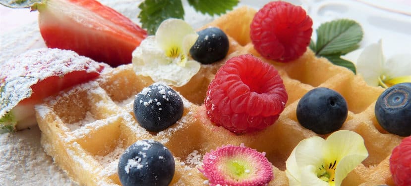 healthy brunch berry waffle for Mother's Day