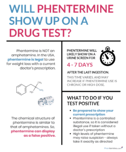 Will Phentermine Show Up On A Drug Test? Infographic