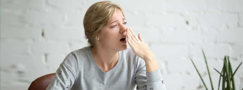 woman yawning