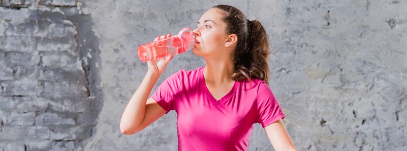 woman drinking water