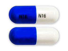 generic phentermine 30mg capsule (blue/white, N 16)