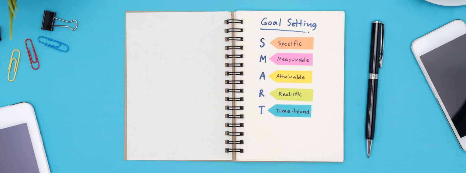 Goal-setting planner with an outline of the SMART goal strategy