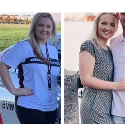 Hannah before and after